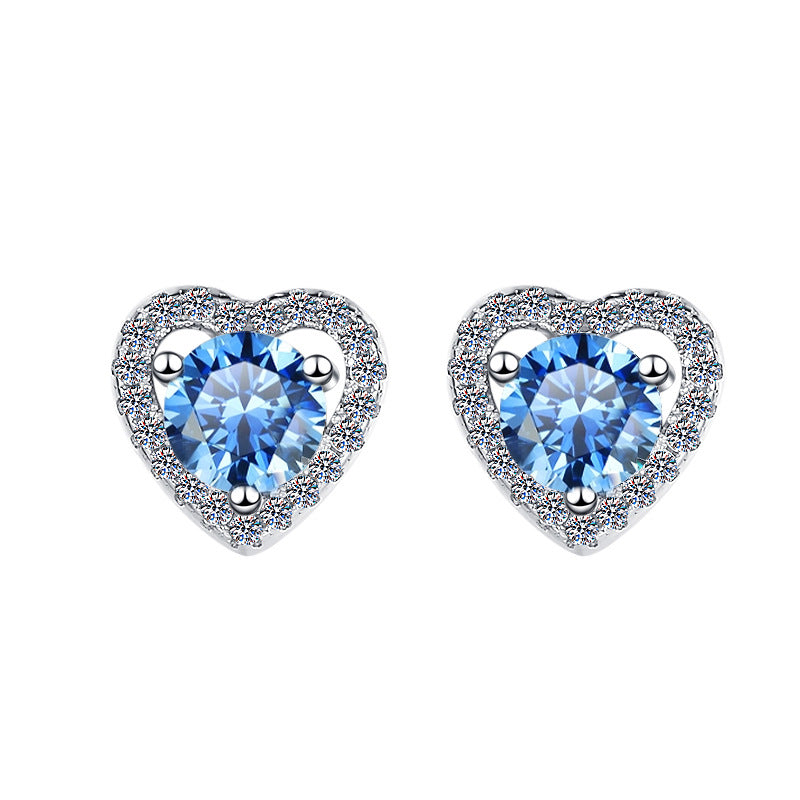 Damen Ohrringe mit herzförmigem Design und funkelnden Kristallen Shop Nory