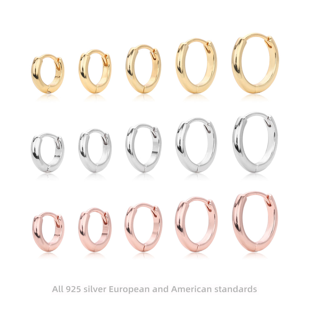 Damen Ohrcreolen mit modernem, minimalistischem Design aus hochwertigem 925 Sterling Silber Shop Nory