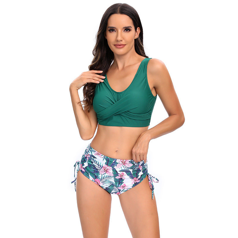 Damen Hochtailliertes Bikini-Set mit verstellbaren Trägern