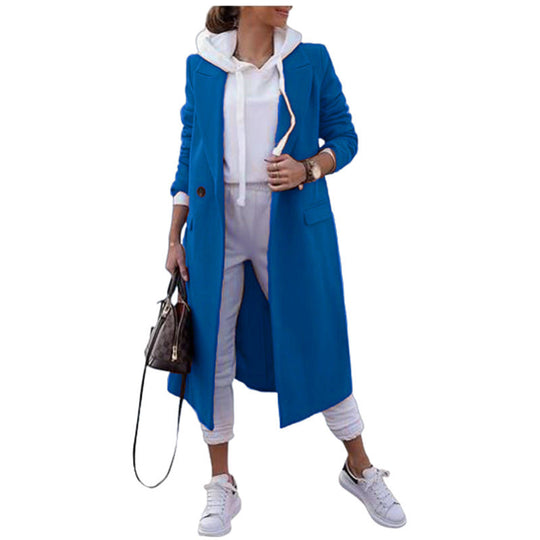Damen modischer Oversize-Mantel mit elegantem Revers und praktischen Taschen
