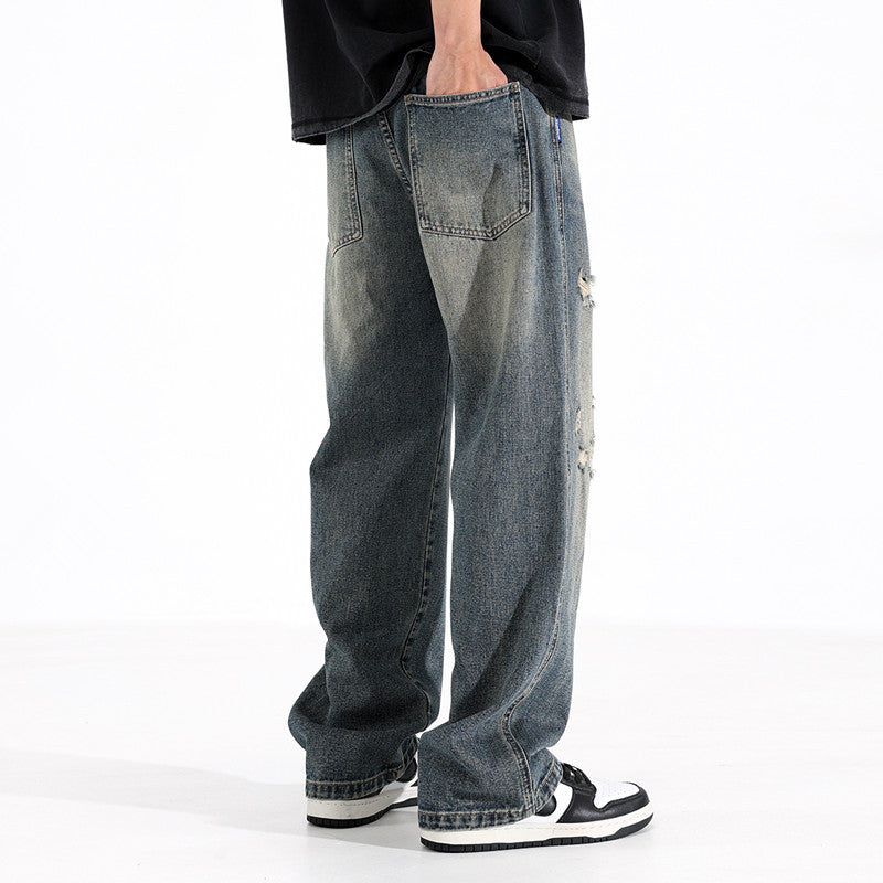 Herren Relaxed Fit Jeans mit Destroyed-Details Shop Nory
