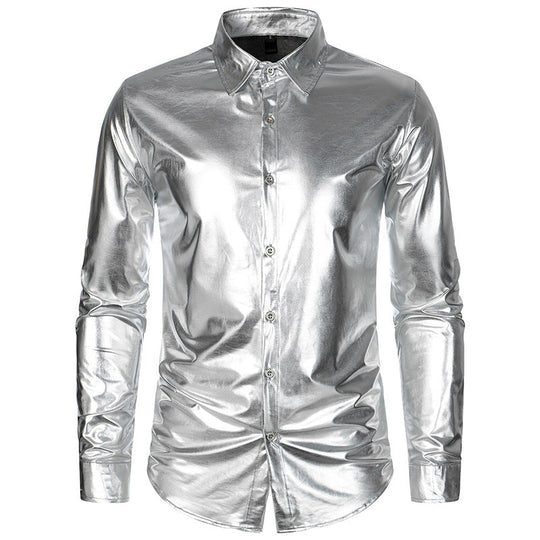 Herren Metallic Hemd