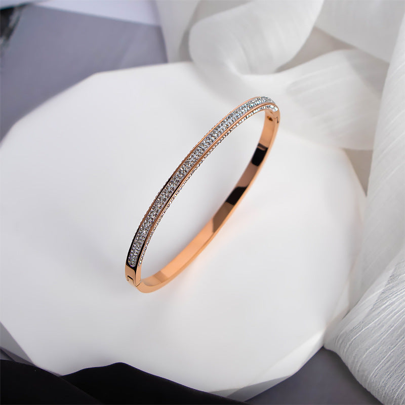 Frauen Glitzernde Kristallbesetzte Schlanke Armreif Bracelet Shop Nory