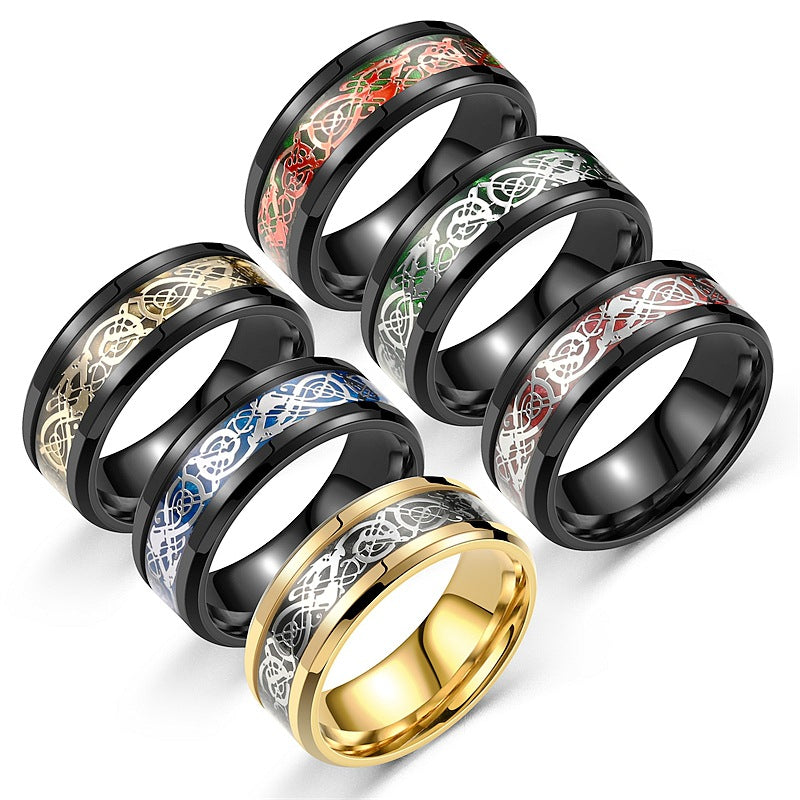 Herren Ring mit modernem, kunstvollem Muster aus hochwertigem Edelstahl Shop Nory