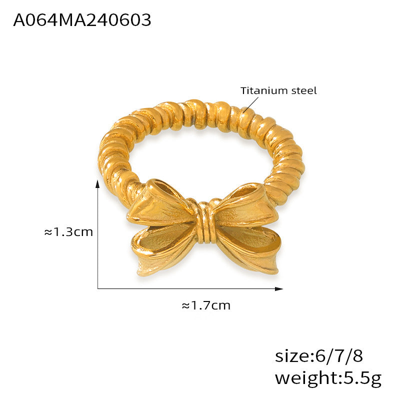 Damenring mit kunstvollem Schleifenmotiv aus hochwertigem Titanstahl Shop Nory