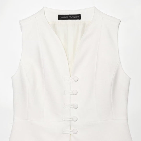 Damen High-Waist Schlaghose mit Zierknopfleiste und Eingrifftaschen Shop Nory