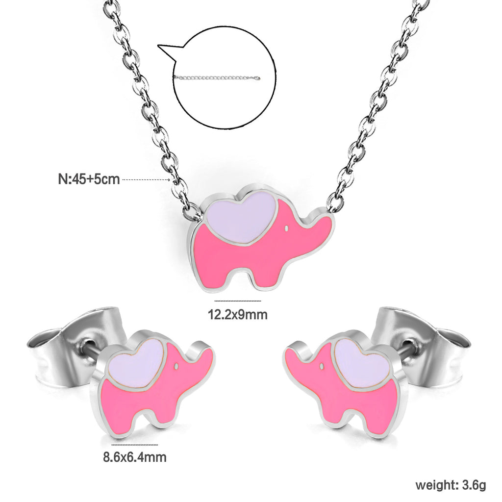 Damen Schmuckset mit niedlichem Elefanten-Anhänger und passenden Ohrringen Shop Nory