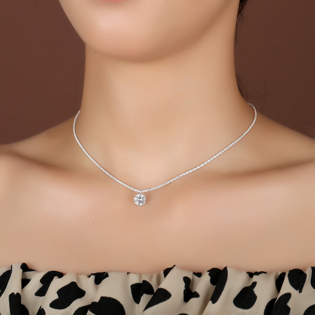 Damen Halskette mit funkelndem Kristallanhänger Shop Nory