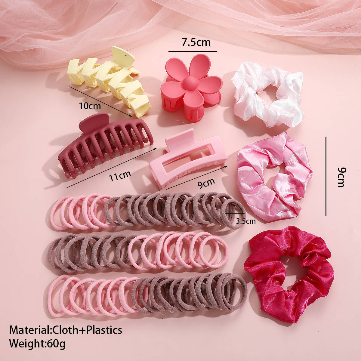 Damen Haaraccessoire-Set mit bunten Haargummis und praktischen Haarspangen Shop Nory