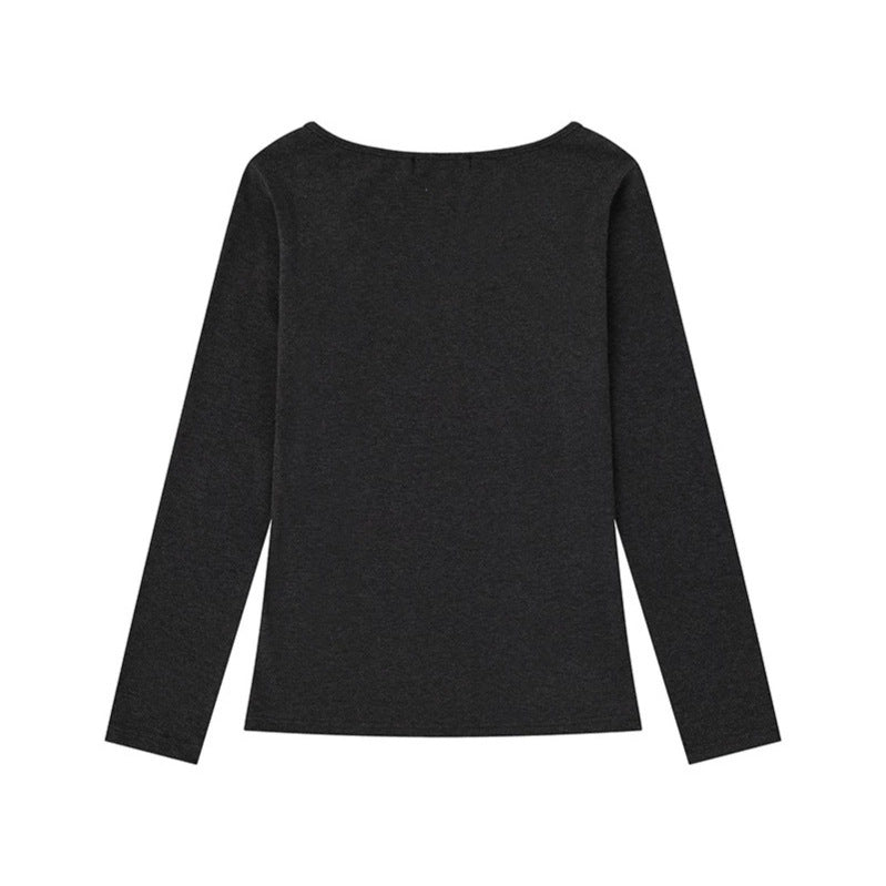 Damen Longsleeve-Shirt mit Fotoprint und Nietenapplikation Shop Nory