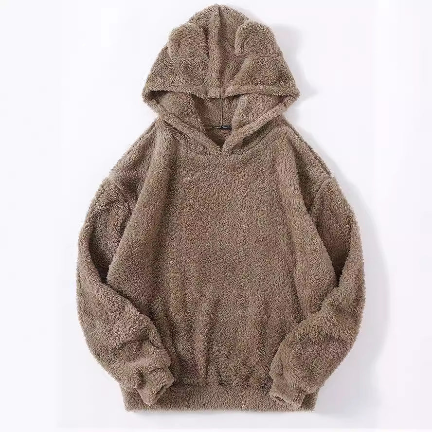 Damen nan kuscheliger Teddy-Hoodie mit Ohren, elastischem Bund und extra weichem Plüsch Shop Nory