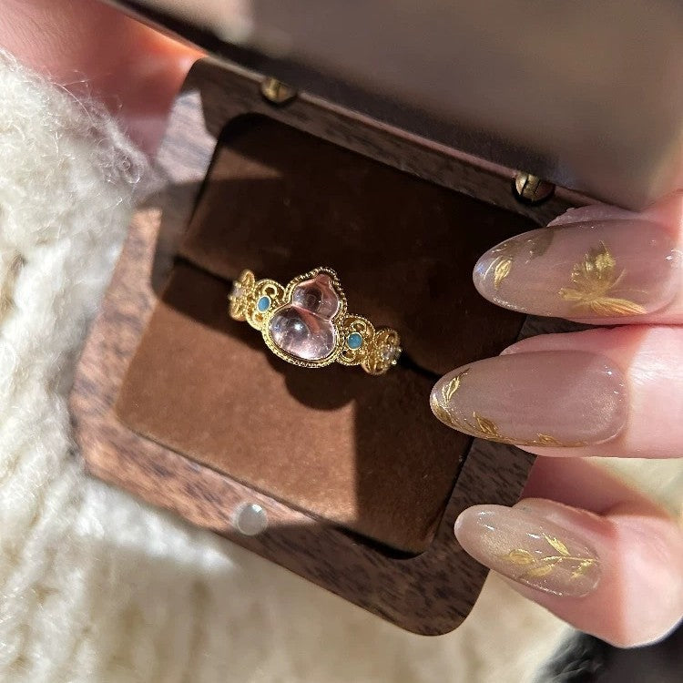Damen zarter Ring mit kunstvollem Design und bunten Steinen Shop Nory