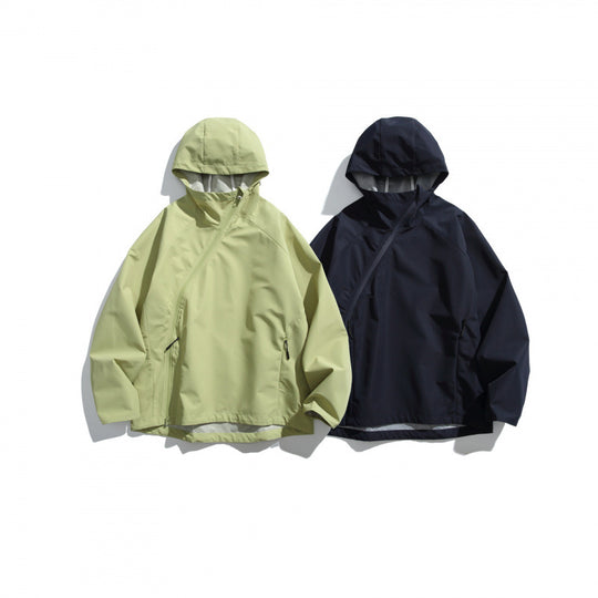 Unisex Leichte Tech-Regenjacke mit asymmetrischem Reißverschluss Shop Nory