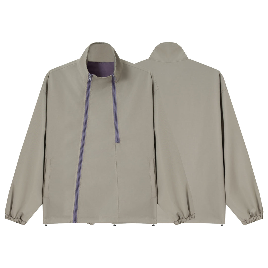 Unisex Weit geschnittene Funktionsjacke mit Doppelreißverschluss, hohem Stehkragen und Zubehör‑Set Shop Nory