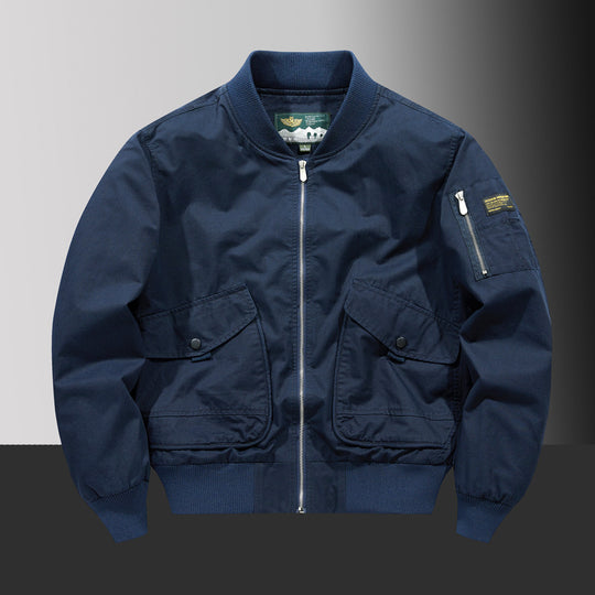 Herren Pilot‑Bomberjacke im Urban‑Utility‑Stil mit großen Klapp‑Pattentaschen und Ärmel‑Reißverschlusstasche Shop Nory