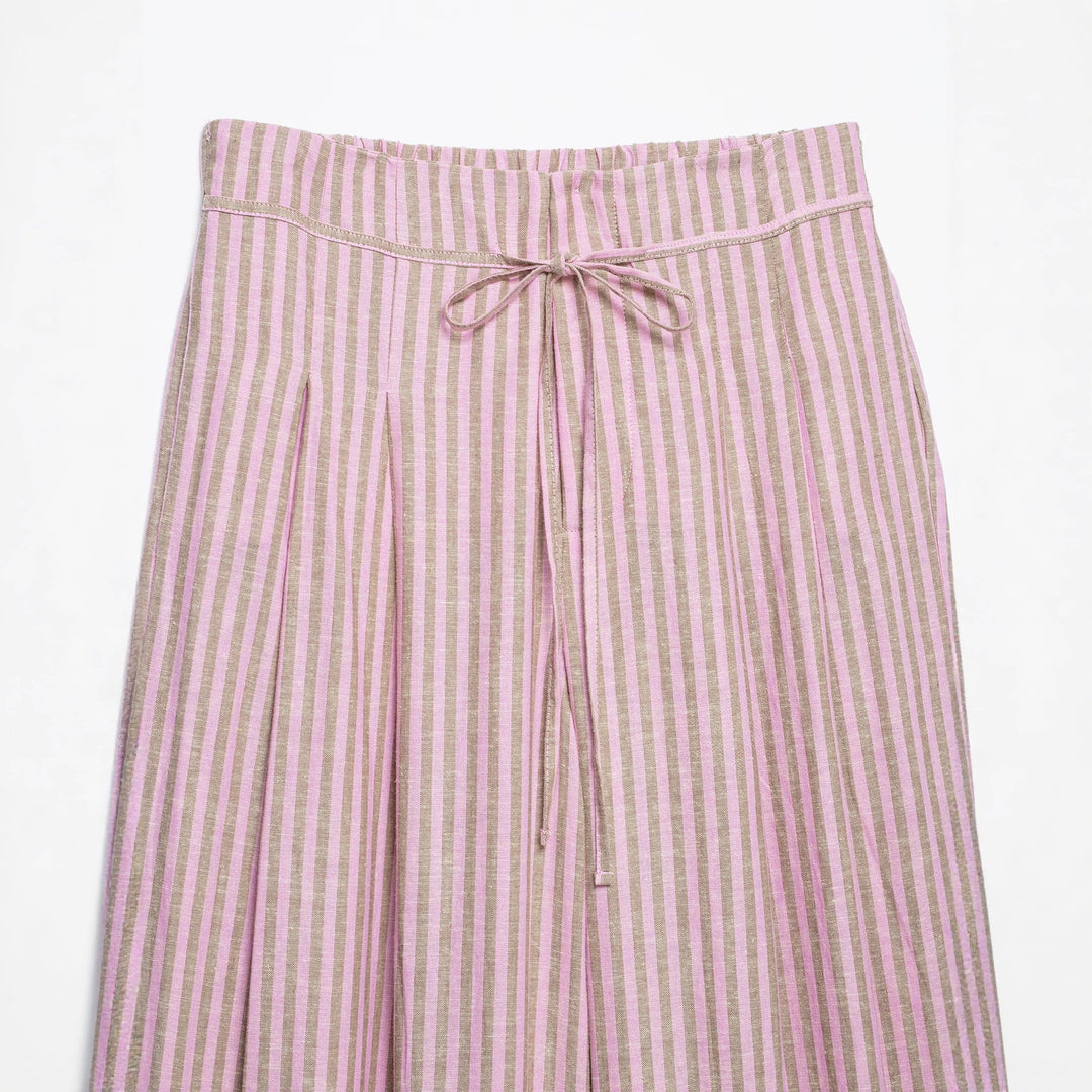 Damen Hochtaillierte Culotte-Hose mit weitem Bein, Tunnelzug und vorderem Schlitz Shop Nory