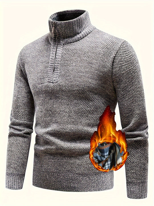 Herren Thermo-Strickpullover mit Stehkragen und Halbzip Shop Nory