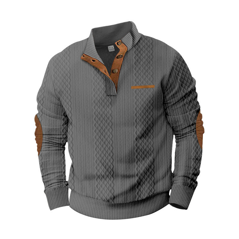 Herren Strickpullover mit modernem Kragen und strukturierter Oberfläche