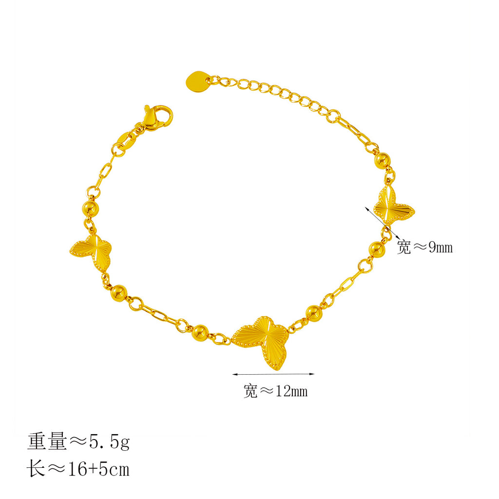 Damen zartes Armband mit filigranen Schmetterlings-Elementen Shop Nory