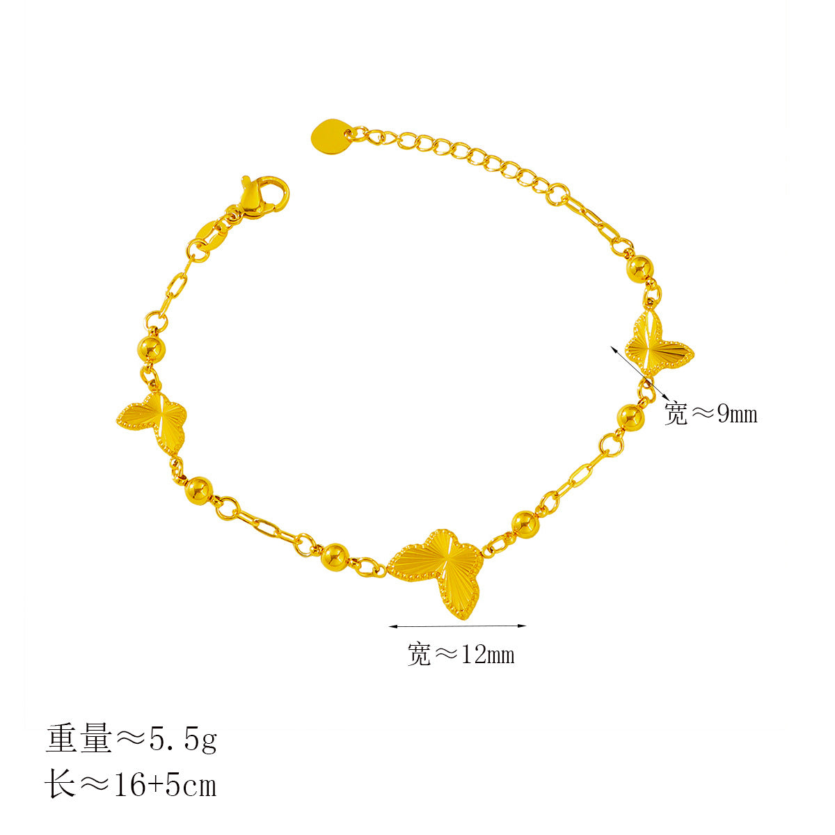 Damen zartes Armband mit filigranen Schmetterlings-Elementen Shop Nory