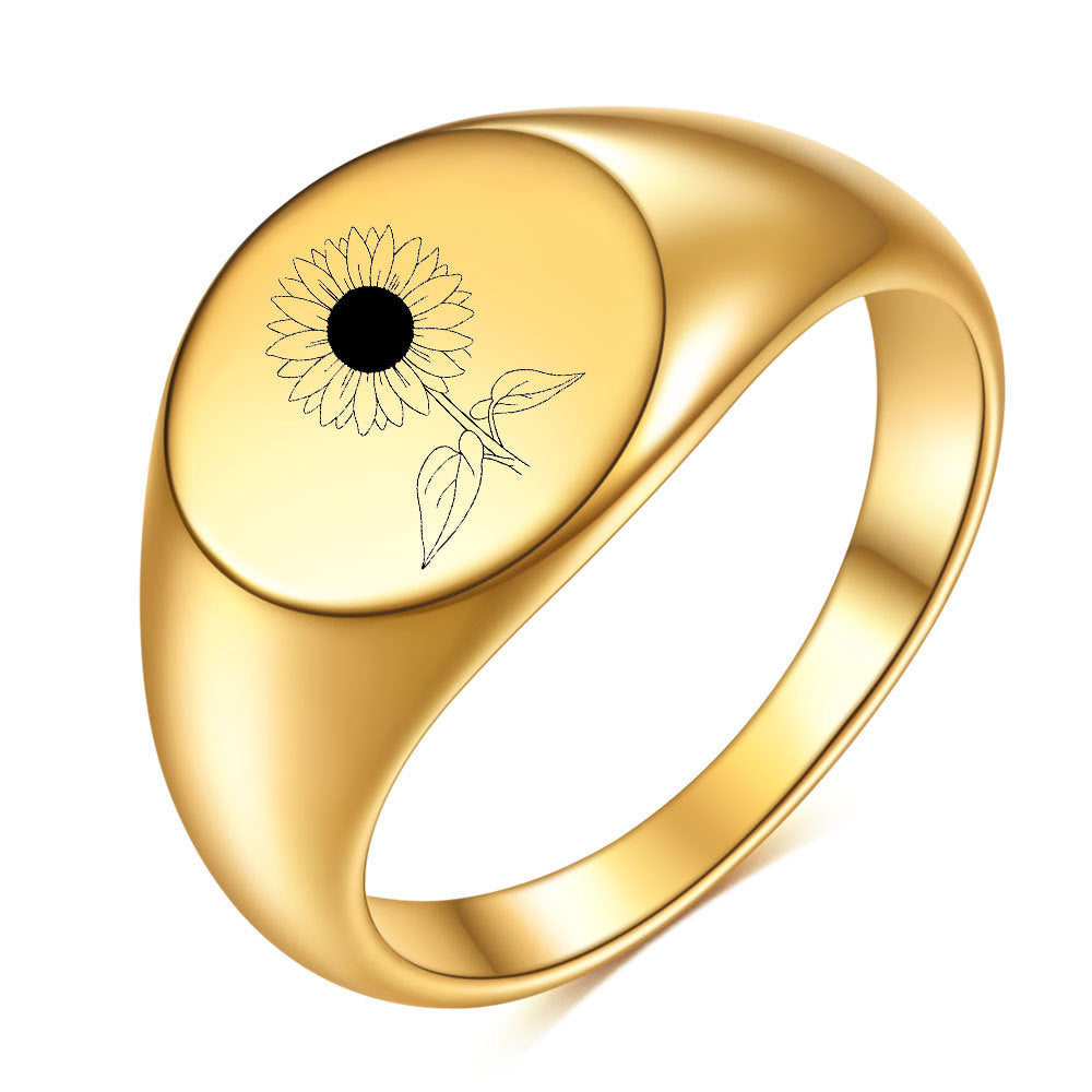 Damen Siegelring mit floralem Motiv Shop Nory