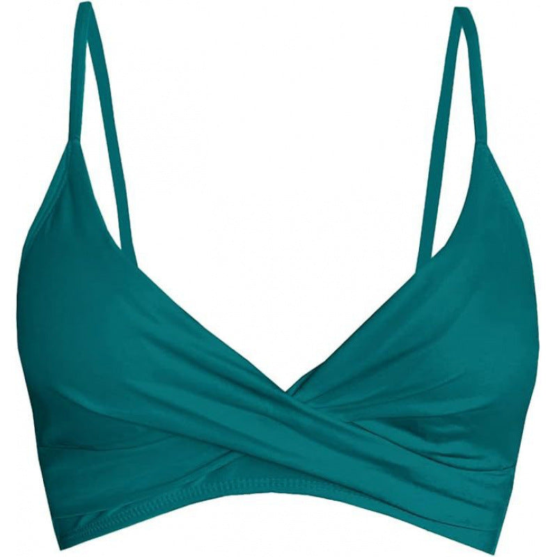 Damen Sportliches Bikini-Oberteil mit Wickel-Design