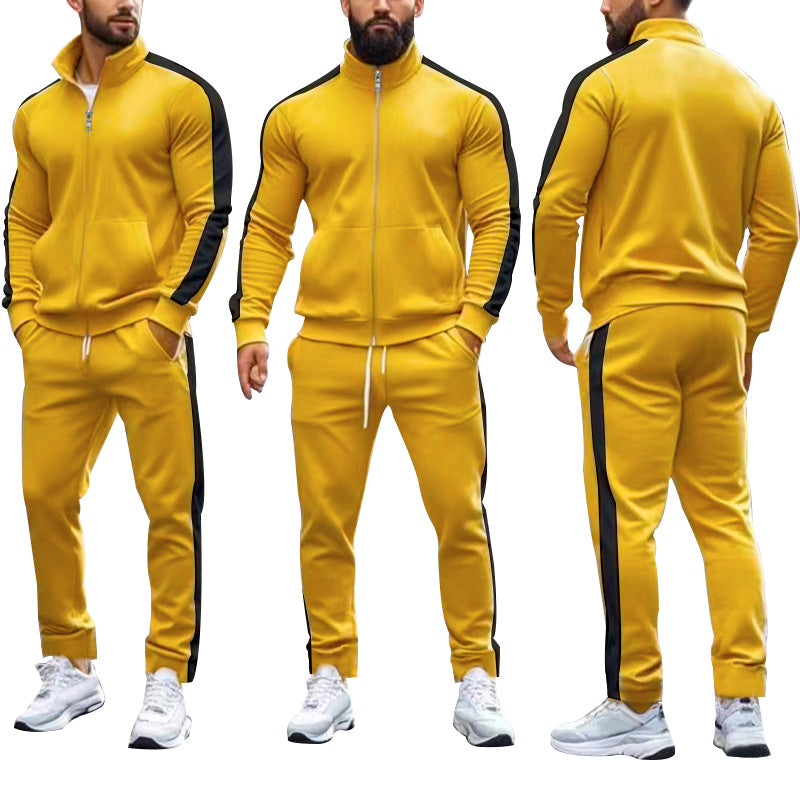 Herren Sportlicher Trainingsanzug mit modernem Stehkragen und praktischen Taschen