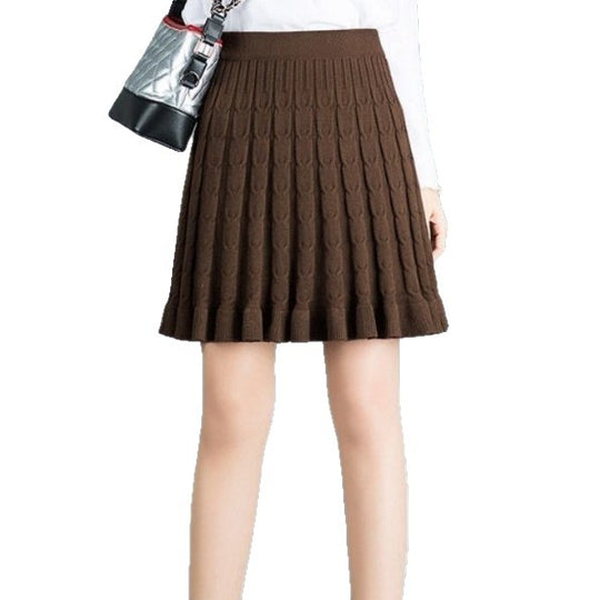 Damen Wellenmuster Midi-Rock aus Strick Shop Nory