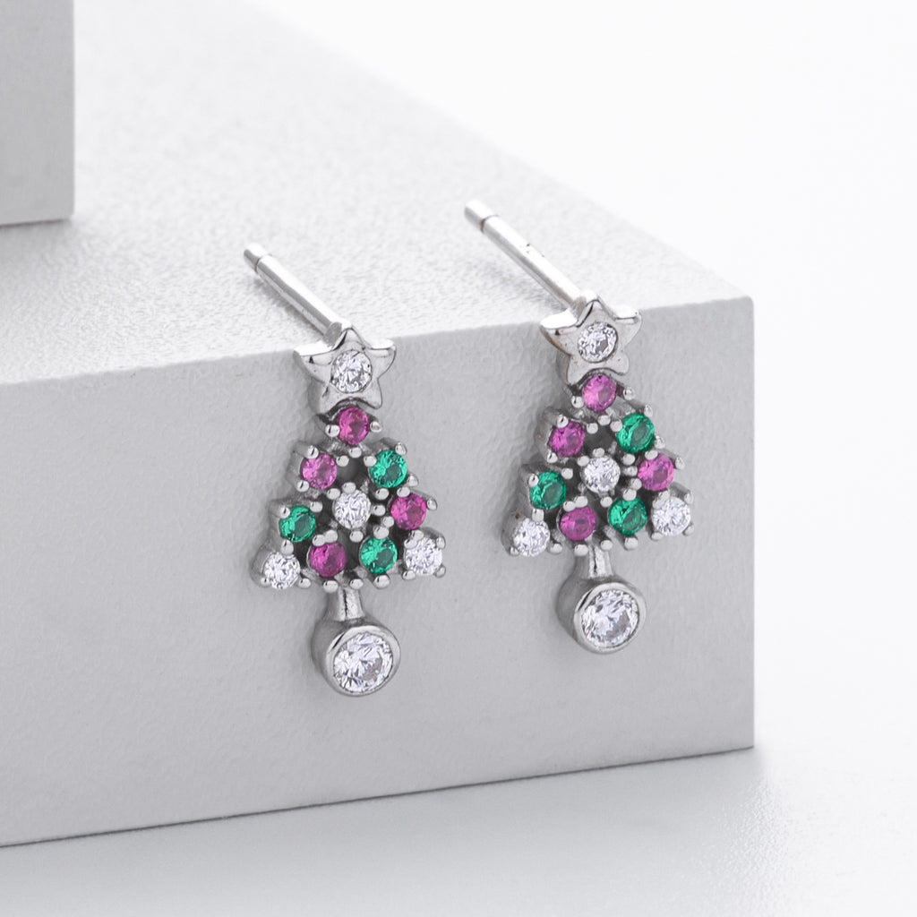 Damen Ohrhänger im stilvollen Weihnachtsbaum-Design aus 925 Sterling Silber Shop Nory