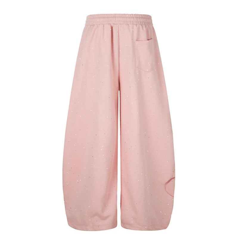 Damen Extraweite Palazzo-Sweathose mit Komfortbund und Glitzer-Detail Shop Nory