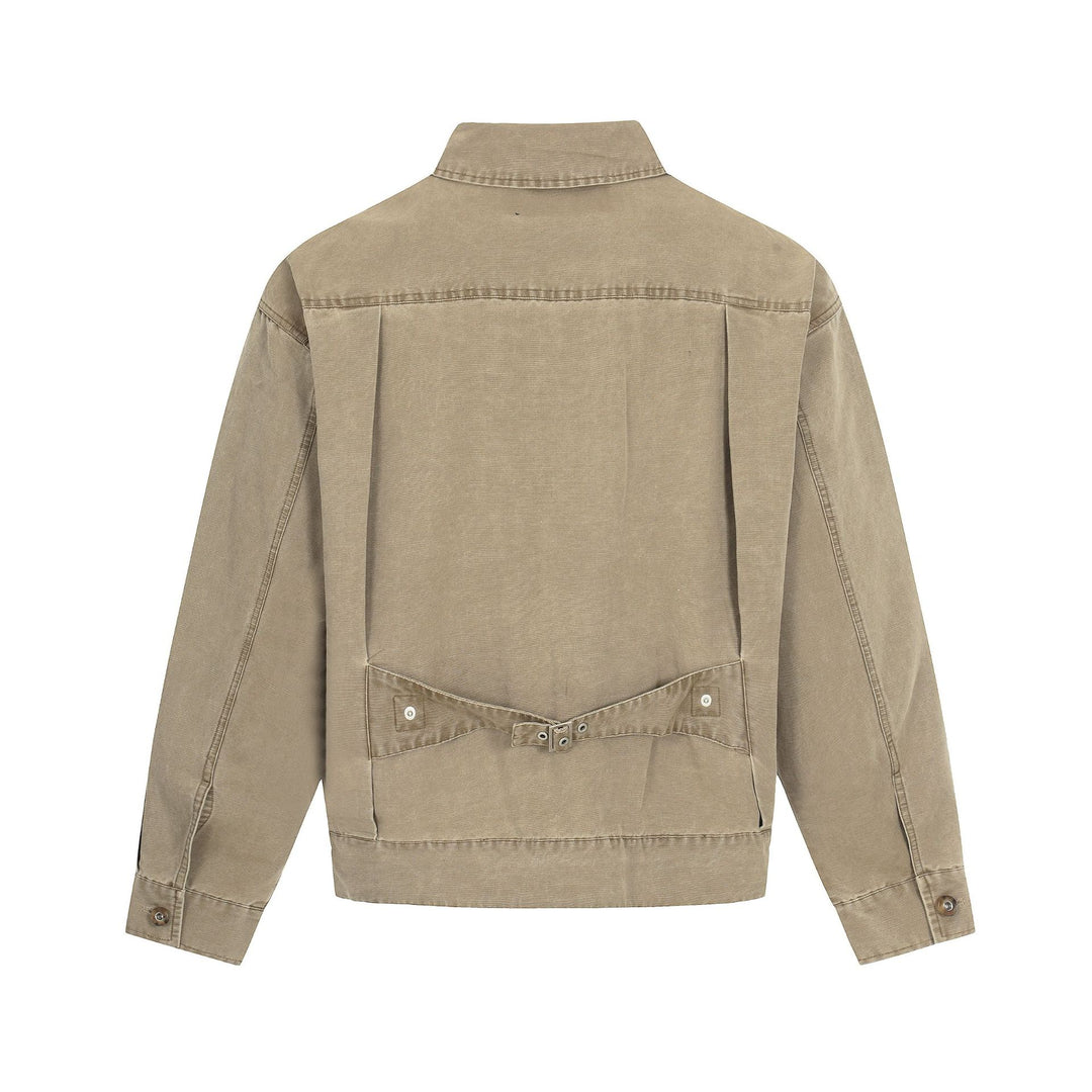 Herren Canvas-Utility-Blousonjacke mit Tunnelzug und Ziersteppungen Shop Nory