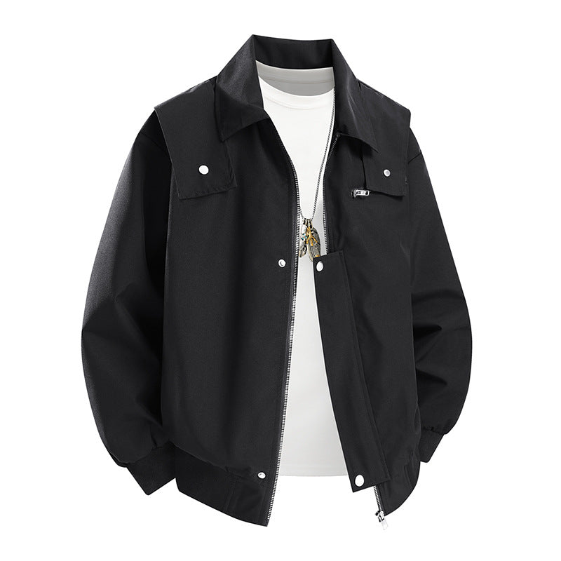 Herren Oversize-Utility-Coachjacke mit Reißverschluss, Druckknopfleiste und elastischen Bündchen Shop Nory