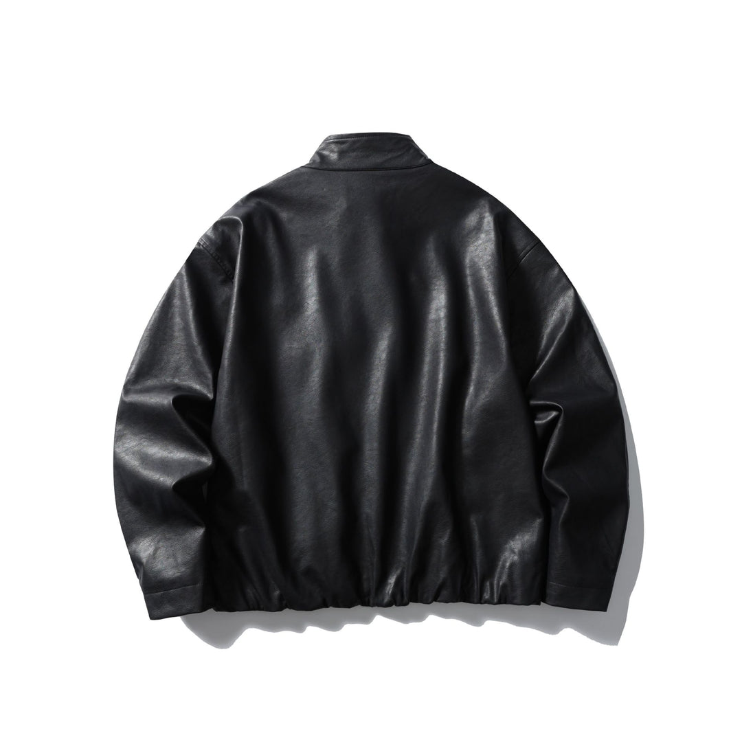 Herren Lederblouson im Pilotenstil mit hohem Stehkragen und Reißverschluss-Brusttasche Shop Nory