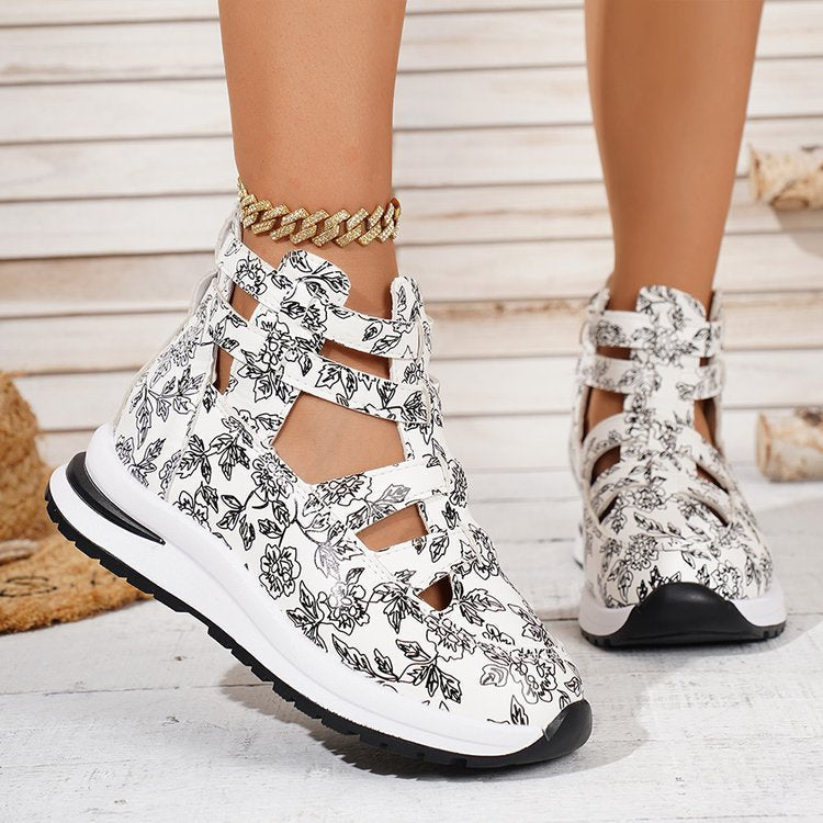 Damen Designer-Sneaker mit floralem Muster
