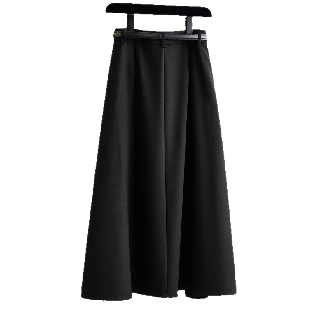 Damen Eleganter Midirock mit Taillengürtel Shop Nory