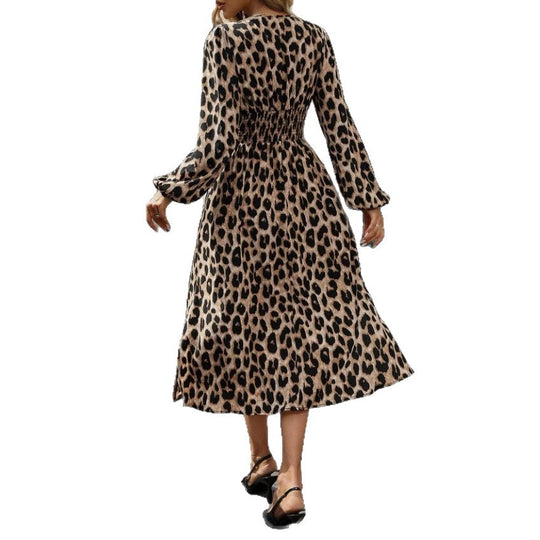 Damen nan Midikleid mit taillierter Raffung, V-Ausschnitt und A-Linie Shop Nory