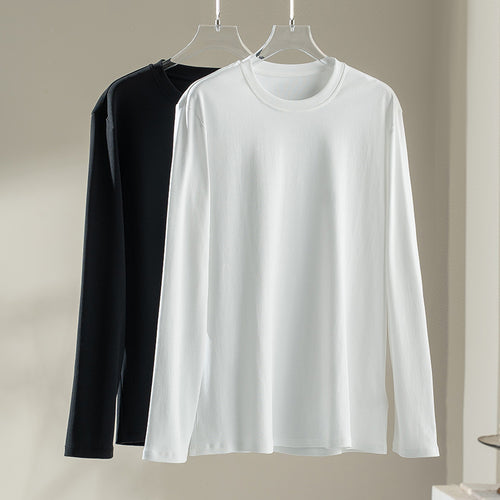Damen Langärmeliges Feines Modal-Basicshirt mit Rundhalsausschnitt Shop Nory