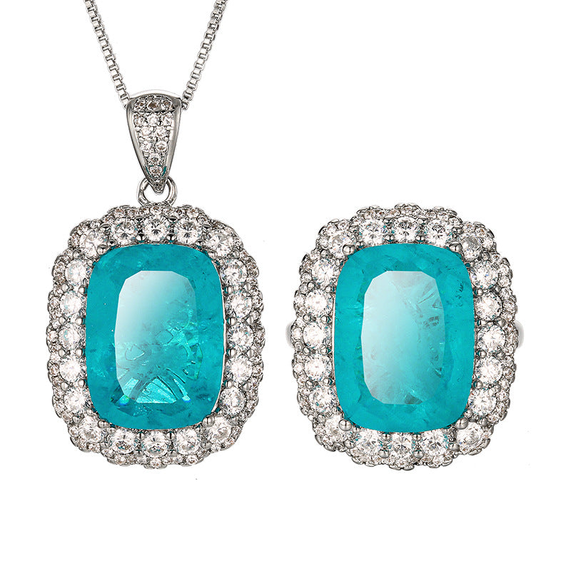 Kissen-Schliff Edelstein Halo Anhänger Halskette aus Sterling Silber mit Pavé-Akzenten