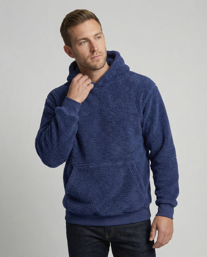 Teddy Pullover Herren weich mit praktischen Taschen