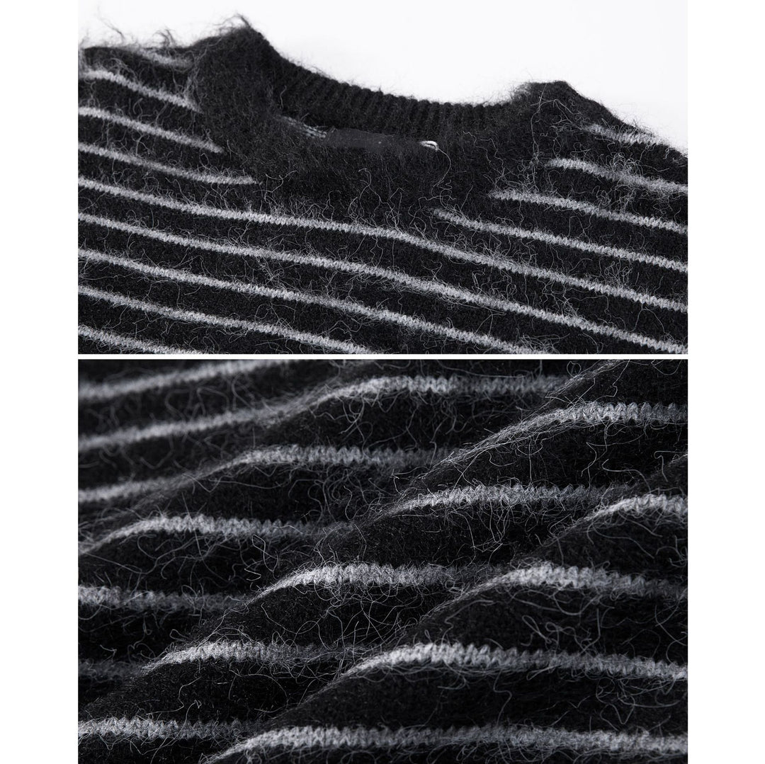 Damen Lässiger Strickpullover mit Streifen Shop Nory