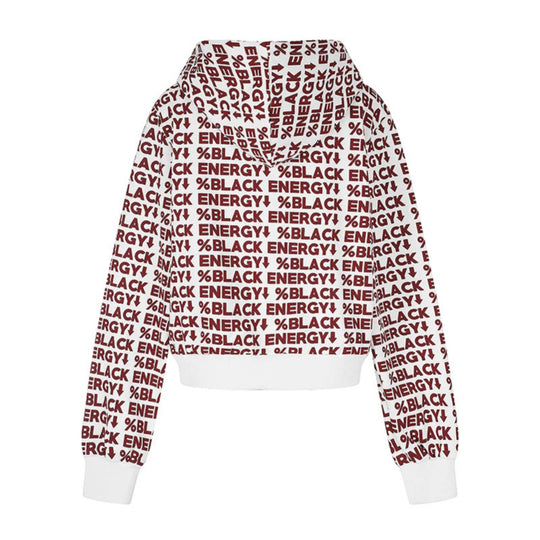 Damen kurze Zip-Kapuzenjacke mit Allover-Logoprint und elastischem Rippenbund Shop Nory
