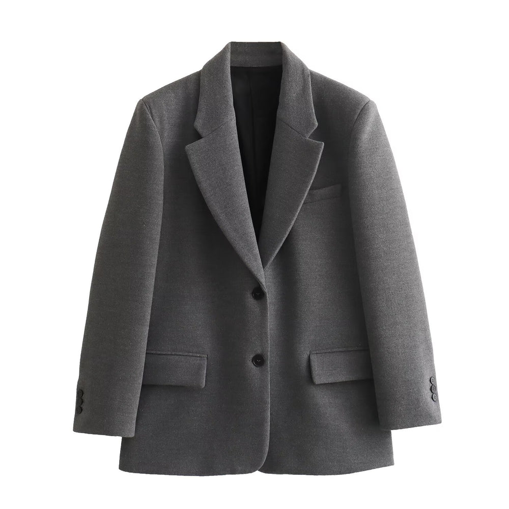 Damen Langer Wollmix-Einreiher-Mantel mit Reverskragen und Pattentaschen Shop Nory
