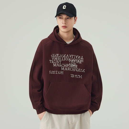 Herren Oversize Kapuzenpullover mit Statement-Print und Kängurutasche Shop Nory