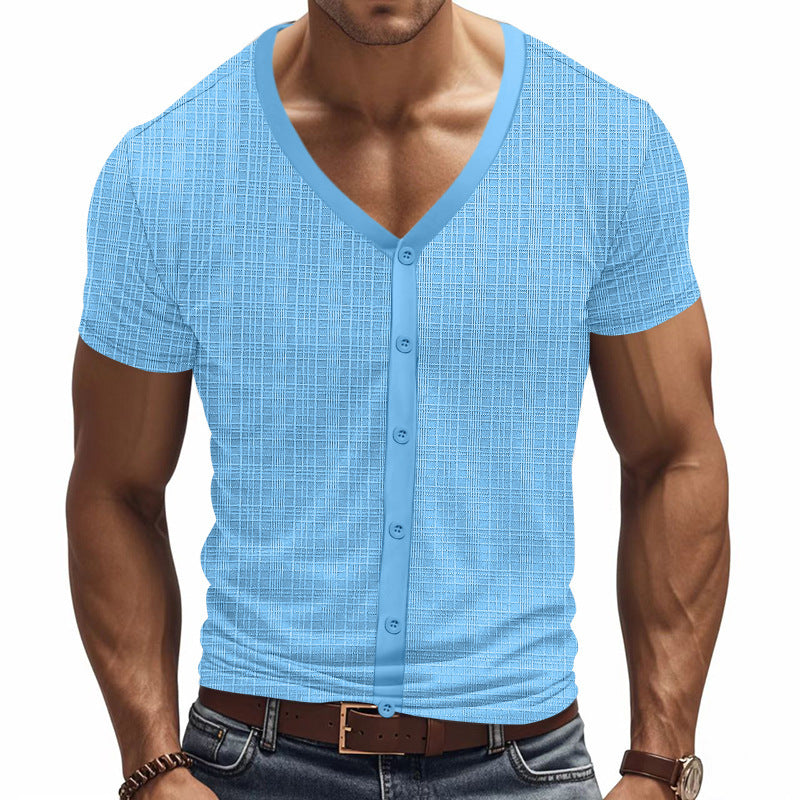 Herren kurzärmliges Hemd mit strukturiertem Design