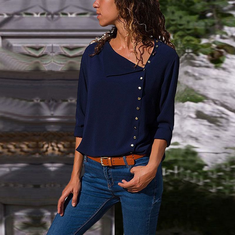 Damen Button-Up Relaxed Fit Bluse