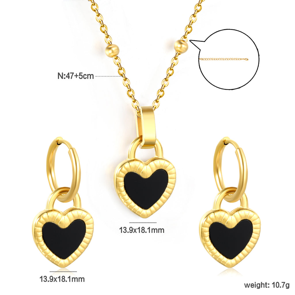 Damen Schmuckset mit Herzanhängern und funkelnden Ohrsteckern Shop Nory