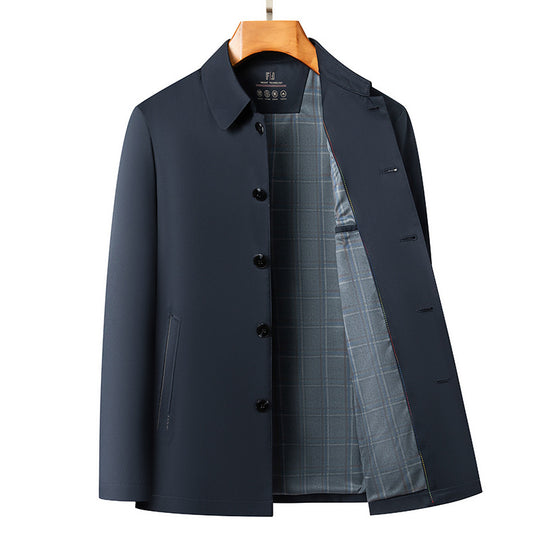 Herren Kurzmantel mit minimalistischer Optik und kariertem Innenfutter Shop Nory