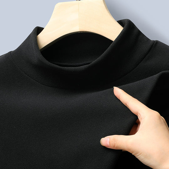 Damen Feines Stretch-Mockneck-Langarmshirt mit engem Stehkragen Shop Nory