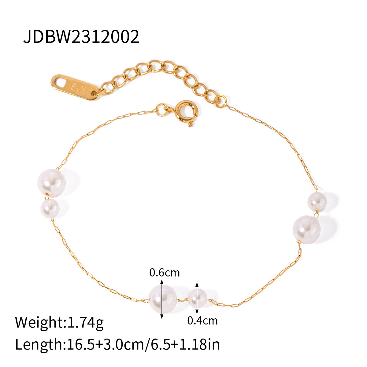 Damen Armband mit eleganten Perlen und filigraner Kettenverarbeitung Shop Nory