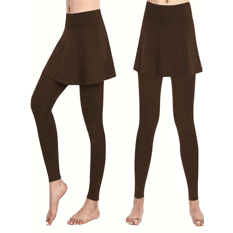 Damen High‑Waist Leggings mit angesetztem Rock‑Overlay Shop Nory